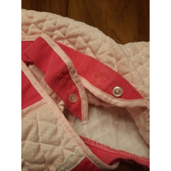 Evy Of California VTG Baby Toddler Quilted Overalls 12 Months Pink Rosebuds - Picture 7 of 10